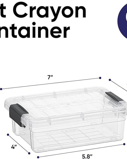 Superio Mini Storage Container Plastic Crayon Box Art Supplies and Sewing Case Stackable Clear Small Organizer for Beads, Stationery, Chalk, and Food, 0.7 Quart, 8 Pack