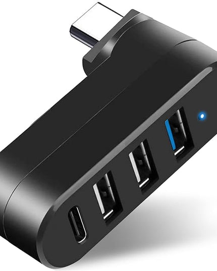 VIENON 4-Port USB C Hub [90°/180° Degree Rotatable], USB C Adapter Splitter with PD-in 5W Port, USB Extender for MacBook, iMac, Surface, and More C Port Laptop(Not for Car)