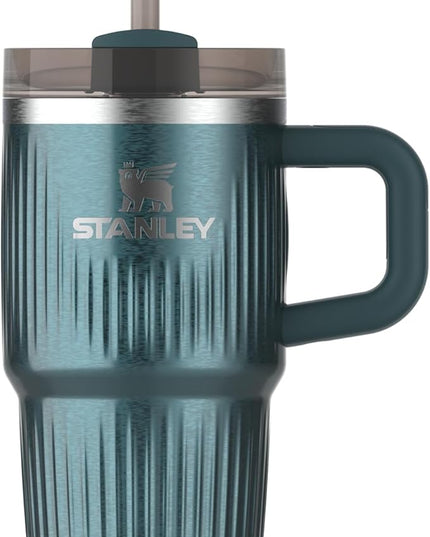 STANLEY Quencher H2.0 Tumbler with Handle and Straw 20 oz | Flowstate 3-Position Lid | Cup Holder Compatible for Travel | Insulated Stainless Steel Cup | BPA-Free | Fluted Marina Shine
