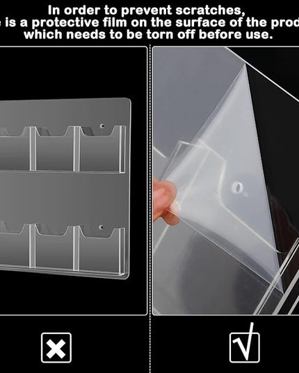 Eersida Acrylic Brochure Pamphlet Holder Brochure Display Stand Business Tri Fold Multi Slot Holder Rack Wall Mount Clear Pocket Space Saver for Flyer Literature Menu Advertise