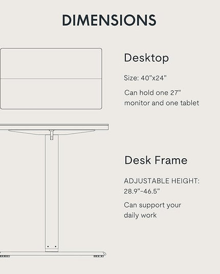 FLEXISPOT 40x24 Inch Electric Height Adjustable Standing Desk for Home & Office, Splice Board Desk for Computer Workstation, Study, or Creative Setup, Maple