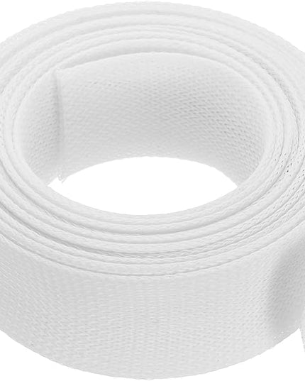 uxcell Expandable Sleeving,2 3/8-inch 10ft Cable Sleeve, White