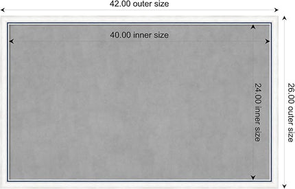 Amanti Art White Framed Magnetic Board 26x42 Large Vision Board for use with Magnets, 100% Metal Sheet to Display Items as Office Decor or for Home Organization in mudroom, Kitchen or Kids Room