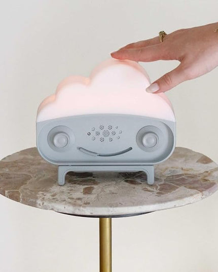 Happiest Baby SNOObie Smart White Noise Machine - Portable Baby Sound Machine with Night Light - 12 Soothing Sounds for Sleep Training, Grey