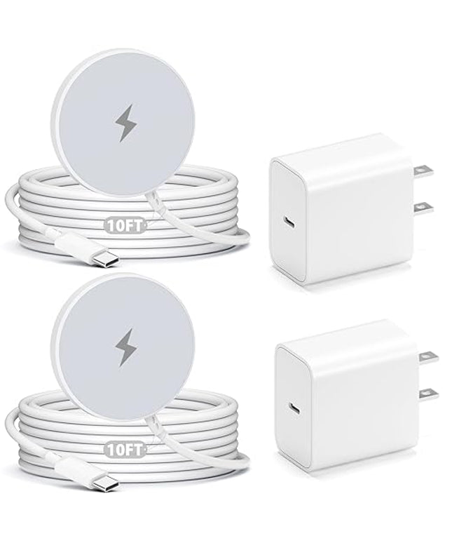 [Apple MFi Certified] Magnetic Charger for iPhone 17 16e, 10FT 2Pack Fast Charge for Apple MagSafe Wireless Charger, Long Wireless Mag Safe Charging Pad for iPhone 17 Pro Max/17 Air/16 Pro/15/14/13/12