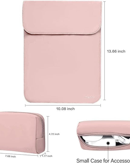 MOSISO Laptop Case 13 inch, 13 inch Laptop Sleeve Compatible with MacBook Air M4 M3 M2 M1 2025-2018 / Pro M2 M1 2025-2016, Faux Suede Leather Case with Small Bag, Pink