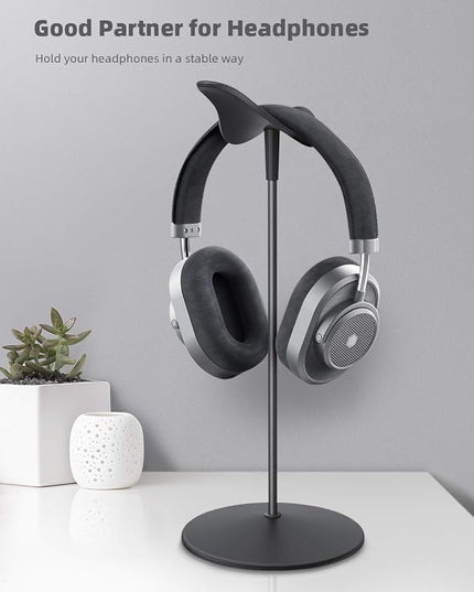 Lamicall Headphone Stand, Desktop Headset Holder - Desk Earphone Stand, for All Headsets Such as Airpods Max, HyperX Gaming Headphones, Beats/Sennheiser Music Headphones - Black