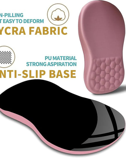 Hokafenle Ergonomic Mouse Pad Wrist Support with Massage Design, Wrist Rest Pain Relief Mousepad with Memory Foam&Non-Slip PU Base, Mouse Pads for Wireless Mouse & Desk (12x8 inch,Pink)