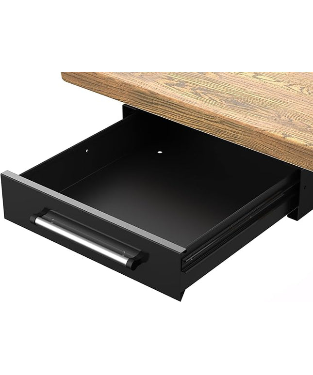 UNITEDPOWER Under Desk Drawer Storage, Pull-Out Office Hidden Counter Drawer, Metal Sliding Organizer Mount Below Table, Optional Bracket Height, Black
