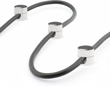 Cable Anchors for Desk Organization | Premium Aluminum Cord Organizers | Charger + Cable Management Clips for Home & Office | Stylish, Sturdy, & Functional | (3 Pack) (Silver)