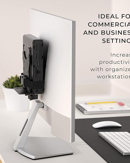 HumanCentric Thin Client Mount Bracket, Mount a Mini PC or Computer to a VESA Monitor Arm or Stand, Pole, or Under Desk or Surface, Devices with 0.65-2.55" in Depth for 75x75 and 100x100mm Patterns