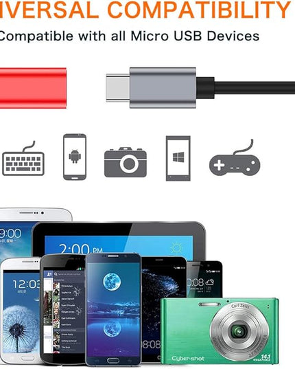 JXMOX USB C to Micro USB Adapter, (4-Pack) Type C Female to Micro USB Male Convert Connector Support Charge Data Sync Compatible with Samsung Galaxy S7/S7 Edge, Nexus 5/6 and Micro USB Devices (Red)