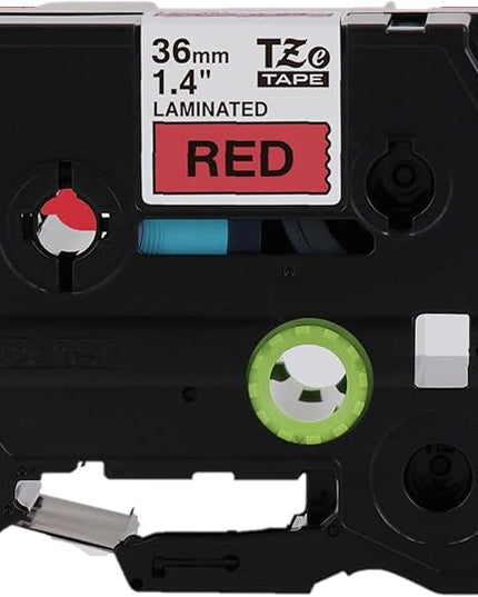 Brother P-Touch TZe-461CS Black Print on Red Label Tape 1.4” (36mm) Wide x 26.2’ (8m) Long