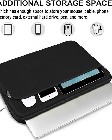 Laptop Sleeve 17 inch, Durable Portable Monitor Protective Cover with Front Pocket, Traveling Computer Carrying Laptop Case Compatible for HP, Dell, Asus, Lenovo, Black