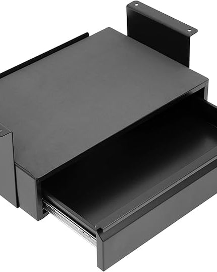 Mount-It! Under Desk Pull-Out Drawer Kit with Laptop and Tablet Shelf | Office Storage Organizer | Mounts to Desktops Tables and Workbenches Over 0.71 Inches Thick | Matte Black