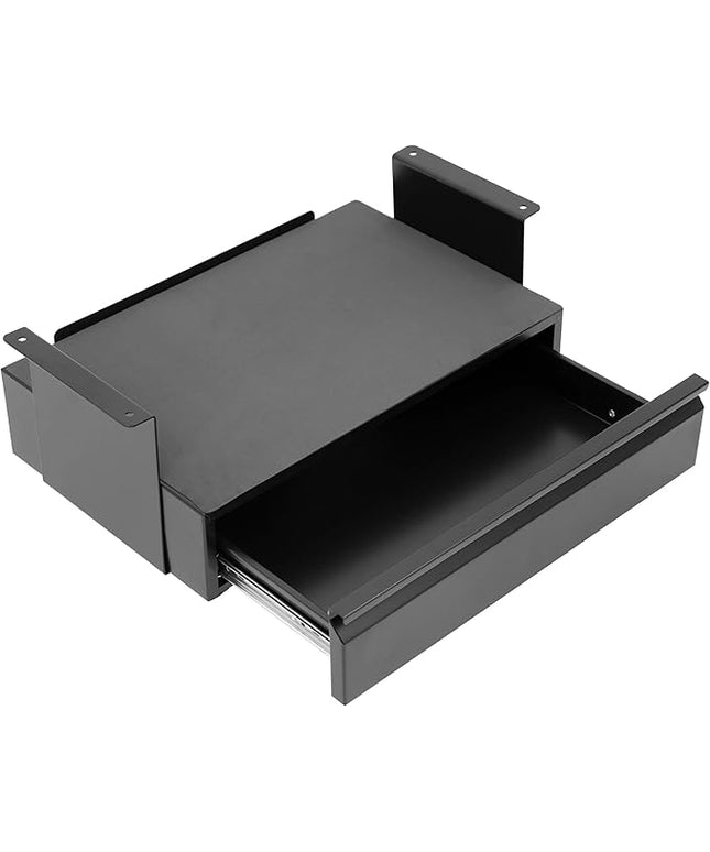 Mount-It! Under Desk Pull-Out Drawer Kit with Laptop and Tablet Shelf | Office Storage Organizer | Mounts to Desktops Tables and Workbenches Over 0.71 Inches Thick | Matte Black
