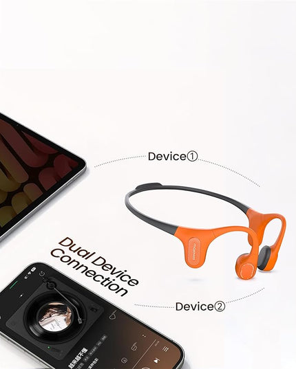 mojawa Aerra Bone Conduction Sport Headphones, IP67 Waterproof Workout Earphones, Open-Ear, Wireless Bluetooth with Mic, Secure and Comfortable for Running and Cycling, Pink and Purple