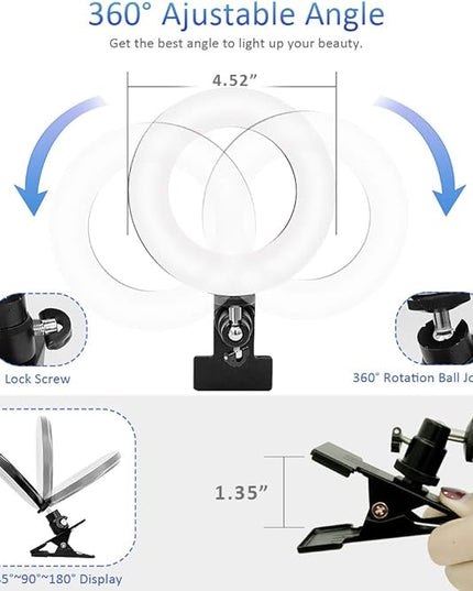 Video Conference Lighting Kit, Ring Light for Monitor Clip On,for Remote Working, Distance Learning,Zoom Call, Self Broadcasting and Live Streaming, Computer Laptop Video Conferencing