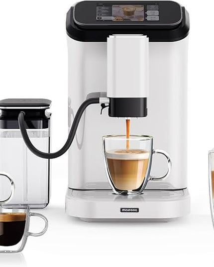 Mcilpoog WS-D5 Pro Fully Automatic Coffee Machine 12 Drinks, Office or Home Use,Wi-Fi Enabled, Liquid Volume & Temperature, Cappuccino Latte Espresso, Automatic Cleaning, Super Automatic Coffee Maker