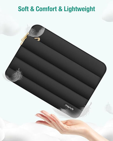 MOSISO 14 inch Laptop Case, 14 inch Puffy Laptop Sleeve Compatible with HP Lenovo Dell ASUS Acer, HP Stream, Dell Latitude, Lenovo IdeaPad, Polyester Horizontal Bag with Small Case, Black