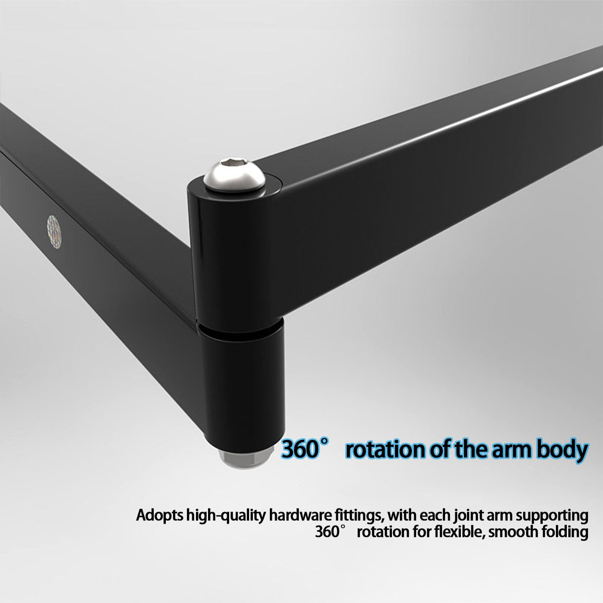 KxTsng Wall Mount Laptop Stand Arm, Height Adjustable Up to 15.7 Inches (40cm), 360° Swivel Articulating Arm with Adjustable Tray Hooks, Holds Up to 11 lbs (5kg), Fits 13-17 Inch Laptops
