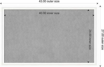 Amanti Art White Framed Magnetic Board 27x43 Large Vision Board for use with Magnets, 100% Metal Sheet to Display Items as Office Decor or for Home Organization in mudroom, Kitchen or Kids Room