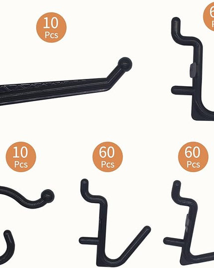 Colorstorm 200 PCS Mixed Styles Pegboard Hooks Assortment Kit Organizing Various Tools for Hanging Storage, Garage Wall Attachments