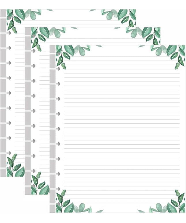 (3-Pack) A4 TUL Discbound Lined Refill Paper, 11-Disc Discbound Ruled Filler Paper, Letter Size 300Sheets / 600Pages Loose-Leaf, 100gsm, 8.5'' x 11'', Leaf