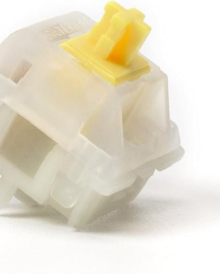 Keychron Gateron KS-3 Milky Pro Yellow Linear Mechanical Keyboard Switches, 110PCS, 5-Pin Hot-Swappable, 50±15gf Actuation, Gold Alloy Contact, Factory Pre-Lubed