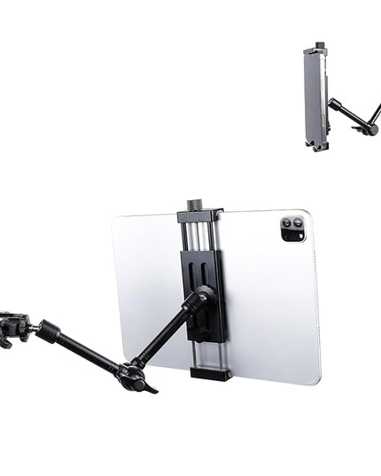 Leenconghui Exercise Bike Tablet Mount for iPad – Adjustable Spin Bike & Treadmill iPad Holder Stand, Compatible with Microphone Stands, Stationary Bicycles, and Devices Ranging from 4.7 to 13 Inches