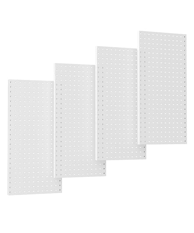 TORACK 4 PCS Metal 12 x 24 in Pegboard Panels, Garage Tools Organizer Pegboards for Workbench, Modular Peg Board, Tool Organizer Board Kit(Pack of 4, Grey)