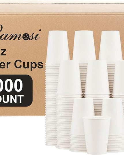 Lamosi 1000 Count 12 oz Paper Coffee Cups Bulk, Disposable Paper Cups for Hot or Cold Drinks, 12 Ounce White Beverages Water Cups for Party, Picnic, Travel, Events