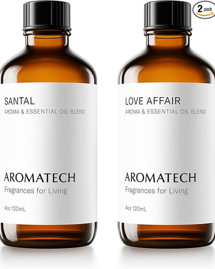 AromaTech Santal & Love Affair Set | Aroma Diffuser Essential Oils Blend of Santal Cardamom, Papyrus, Musk | Love Affair Jasmin, Saffron, Cedar, Ambergris - 120 Milliliter