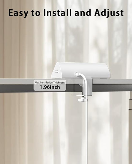 Jgstkcity Desk Clamp Power Strip,20W Fast Charging Station,Surge Protector Nightstand Edge Mount,1875W Extension Cord with Multiple Outlets,2 USB-C,2 USB-A,for Home Office (White, 10 FT)