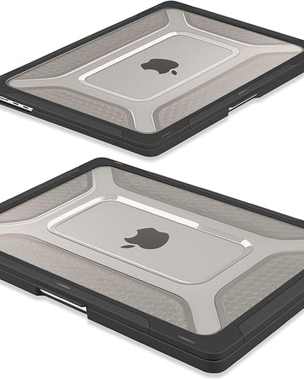 Batianda Extreme Heavy Duty Case for New MacBook Air 13.6 inch 2025 M4 2024 2022 A3240 A3113 A2681 - Anti-Slip Rubberized Stand (Holds 25lbs) & Honeycomb Exoskeleton - Max Cooling & Stability - Black