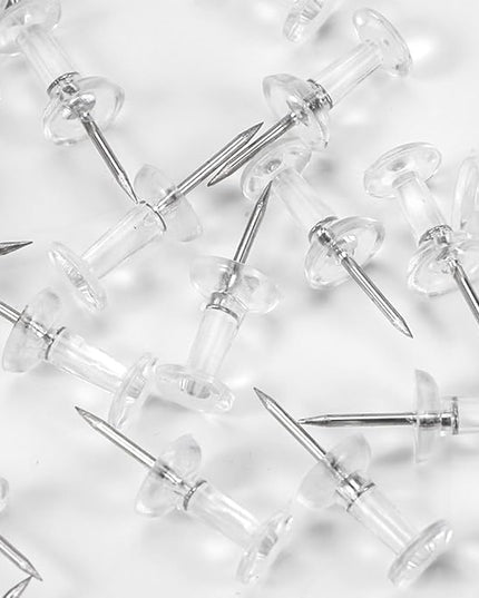 Yalis Push Pins 600 Count, Standard Clear Thumb Tacks Steel Point and Clear Plastic Head