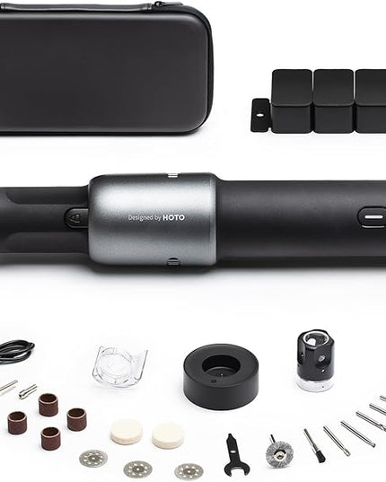 HOTO 4V Cordless Rotary Tool Kit, 5-Speed 25000RPM Powerful Engraving Pen with LED Light, USB-C Rechargeable, 35 Accessories for 3D Printing Sanding, Polishing, Drilling, Carving, Cutting DIY Crafts