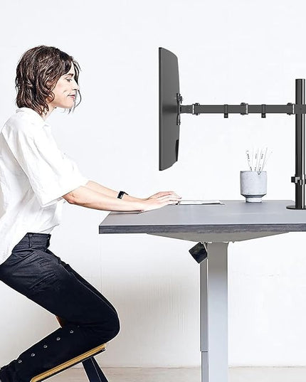 Pholiten Single Monitor Arm Desk Mount, Holds Screens up to 32 inch,Holds Up to 22lbs,Fully Adjustable Stand with C-Clamp and Grommet Base,100x100 Vesa Monitor Stand