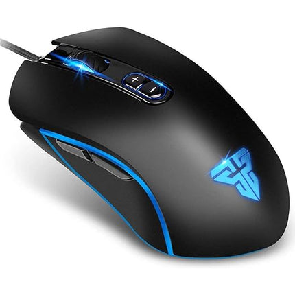 FANTECH Basic Wired Gaming Mouse X9, RGB 7 Macro Buttons Programmable True 4800 DPI Claw Grip Comfort Beginner Gaming Mouse for Window PC, Black