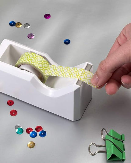 JAM PAPER Colorful Desk Tape Dispensers - White - Sold Individually