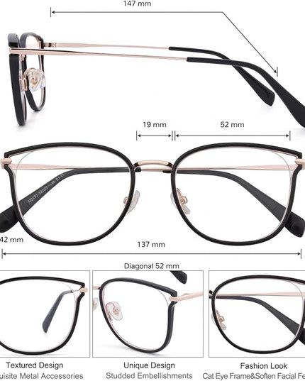 GUDVUE Blue Light Glasses, Computer/Gaming/TV/Phones Glasses for women, Anti Glare/UV400/Eye Strain