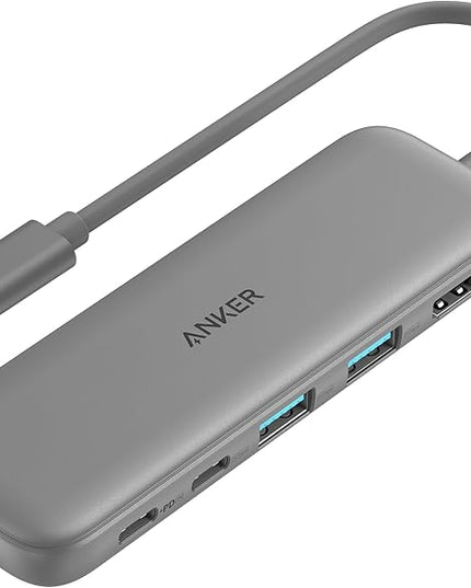 Anker USB C Hub, 5-in-1 USBC to HDMI Splitter with 4K Display, 1 x Powered USB-C 5Gbps & 2×Powered USB-A 3.0 5Gbps Data Ports for MacBook Pro, MacBook Air, Dell and More (Grey)