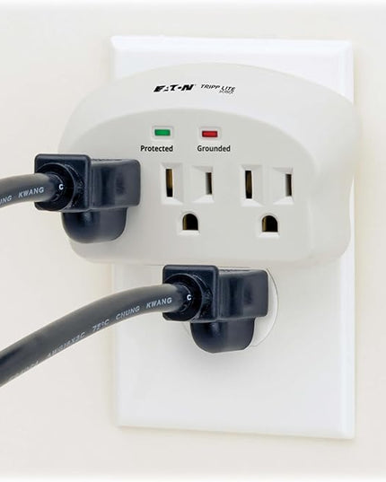 Eaton Tripp Lite SK3-0 Multi-Plug Wall Outlet Extender Surge Protector, 3 Outlets, 660 Joule Rating, Diagnostic LEDs, Portable Travel Wall Plug, Lifetime Manufacturer's Warranty & $5,000 Insurance