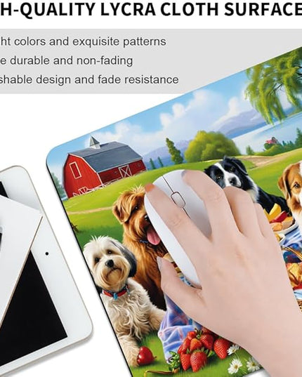 Dog Party Square Mouse pad, Texture, Waterproof, Anti Slip Rubber Base, Computer Mouse pad, Laptop Mouse pad