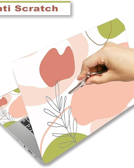 Laptop Skin Sticker Decal Cover, 11.6”12" 13" 13.3" 14" 15" 15.4" 15.6" Laptop Netbook Vinyl Skins Sticker Notebook Protector (2 Wrist Pad Included), Removable Reusable, Easy to Apply, Pink Rose