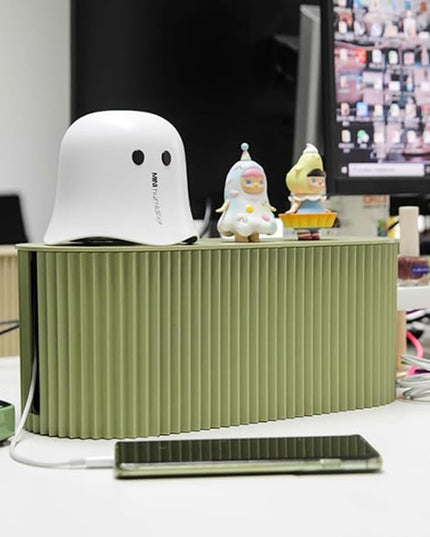 Cable Management Box,Desk Cord Organizer with Groove Cover,Plastic Cord Hider Box,Large Cable Box Organizer,Power Socket Management for TV/Computer/Router/Games Console Cable Storage (Green)