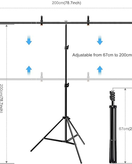 PULUZ Green Screen Backdrop Kit with Stand, 6.5X6.5ft Portable Green Screen Stand kit, GreenScreen Background with Stand Carrying Bag Clamp for Photoshoot, Photography Video, Live Streaming