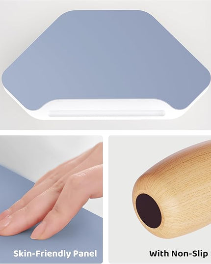 Monitor Stand Riser,2 Tier Corner Wood Monitor Stand Sturdy Computer Stand Multi-Purpose Desktop Storage Stand for Laptop,PC,iMac,Printer,Computer,Blue