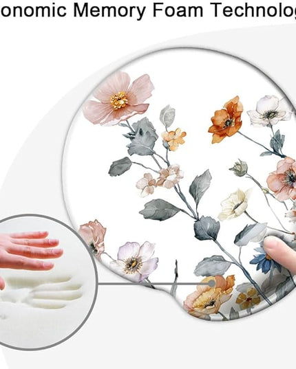 Ergonomic Mouse Pad with Wrist Support,Mouse Pad with Wrist Rest,Relieve Wrist Pain Mousepad Non-Slip Rubber Base,Mouse Pads for Desk,Computers,Laptop,Office,Home,Accessories Watercolor Floral