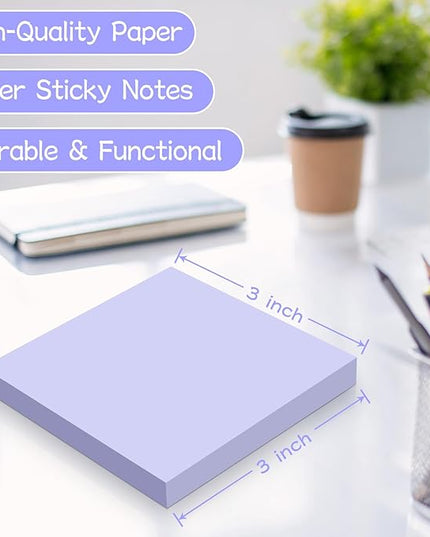 (18 Pads) Sticky Notes 3x3 inch, Self-Stick Pads Pastel Colors Sticky Note, Recyclable, Easy to Post for Home, Office, Notebook